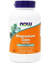 Magnesium Caps, 400 mg, 180 капсули, Now -1