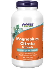 Magnesium Citrate Softgels, 180 капсули, Now -1