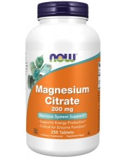 Magnesium Citrate, 250 таблетки, Now