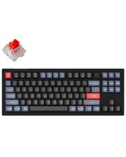 Механична клавиатура Keychron - V3 TKL Knob QMK, Red, Frosted Black -1