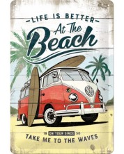 Метална табелка Nostalgic Art VW - Life Is Better At The Beach -1