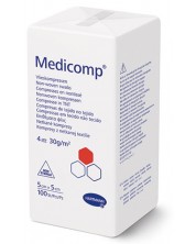 Medicomp Компреси от нетъкан текстил, нестерилни, 5 x 5 cm, 100 броя, Hartmann