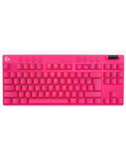 Механична клавиатура Logitech - G Pro X TKL, безжична, Tactile GX, розова -1