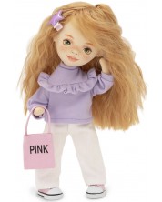 Мека кукла Orange Toys Sweet Sisters - Съни с лилав пуловер, 32 cm -1