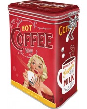 Метална кутия с клипс Nostalgic Art - Hot Coffee Now -1