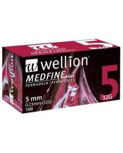 Medfine plus Игли за инсулинови писалки, 5 mm, 100 броя, Wellion -1