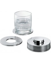 Метални подложки за чаши Philippi - Rings, 9.5 cm, 7 части -1