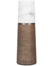 Мелничка за сол Cole & Mason - Marble, 18.5 х 6 cm, дърво и бял мрамор -1