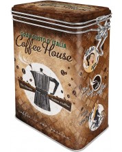 Метална кутия с клипс Nostalgic Art - Coffee House -1