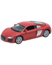 Метална кола Welly - Audi R8 V10, 1:34, червена