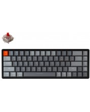 Механична клавиатура Keychron - K6 Alum, Gateron Red, RGB, черна -1