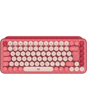 Механична клавиатура Logitech - POP Keys, безжична, Brown, розова -1