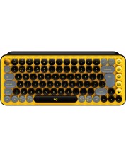 Механична клавиатура Logitech - POP Keys, безжична, Brown, жълта/черна -1