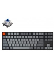 Механична клавиатура Keychron - K8 H-S, TKL, Optical Blue, RGB, черна