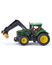 Метална играчка Siku - Трактор с щипки John Deere, зелен -1