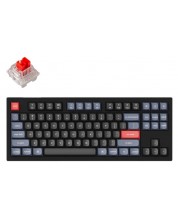 Механична клавиатура Keychron - V3 QMK, TKL, Carbon Black, Red, RGB, черна -1