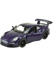 Метална количка Toi Toys Welly - Porsche GT 3, тъмнолилава -1