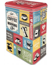 Метална кутия с клипс Nostalgic Art - Coffee Collage -1