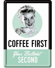 Метална картичка Nostalgic Art - Coffee First