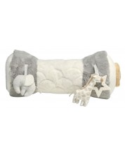 Мека играчка Mamas & Papas - Tummy Time Roll, Welcome to the world, Grey -1