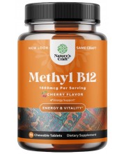 Methyl B12, 1000 mg, 90 дъвчащи таблетки, Nature's Craft -1