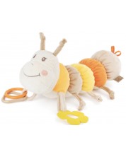Мека бебешка играчка Tedsy - Гъсеница, оранжева, 32 cm -1