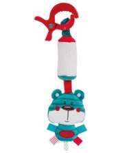 Мека играчка с клипс и камбанен звук Canpol - Forest Friends, синя
