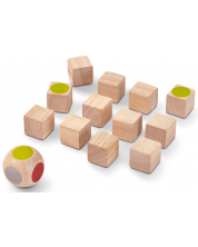 Мемо игра с дървени кубчета PlanToys  - Запомни цветовете -1