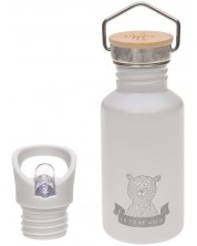 Метална бутилка Lassig - Adventure Bear, 500 ml, сива -1