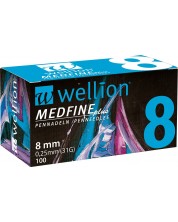 Medfine plus Игли за инсулинови писалки, 8 mm, 100 броя, Wellion