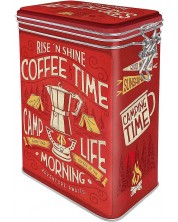 Метална кутия с клипс Nostalgic Art - Coffee Time Camp Life