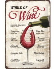 Метална табелка Nostalgic Art - Светът на виното