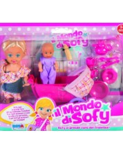 Мини кукла с бебе RS Toys Il Mondo di Sofy - С количка и аксесоари