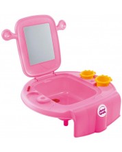 Мини мивка с тоалетка OK Baby - Спейс, розова -1