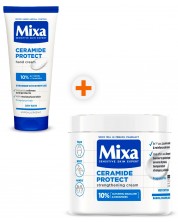 Mixa Ceramide Protect Комплект - Крем за ръце и Крем за тяло, 100 + 400 ml -1
