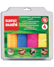 Микрофибърни кърпи Sano - Sushi Professional, 4 броя