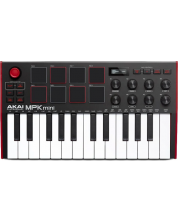 MIDI контролер-синтезатор Akai Professional - MPK Mini 3, бял/червен -1