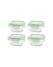Комплект контейнери Miniland - Natur, катеричка, 4 броя, стъклени, 160 ml