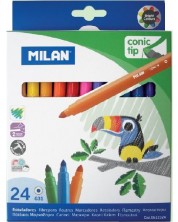 Флумастери 24 цвята Milan – Conic tip, Ø 5 mm