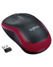 Мишка Logitech - M185, оптична, безжична, червена
