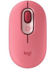 Мишка Logitech - POP, оптична, безжична, розова -1