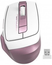 Мишка A4tech - Fstyler FG35, оптична, безжична, бяла/розова -1