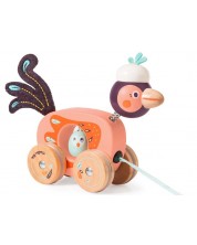 Мини играчка за дърпане Moulin Roty Dans la jungle - Птица Paloma -1