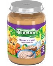 Млечна каша Bebelan Puree - Ябълки, круши и овесени ядки, 190 g -1
