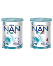 Млечна напитка на прах Nestle Nan - Optipro 3 + Optipro 4, 2 х 800 g -1