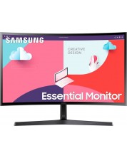 Монитор Samsung - Essential S3 S36C 27C366, 27'', FHD, VA, Curved, черен -1