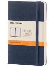 Джобен тефтер с твърди корици Moleskine Classic – Син, линирани листа -1