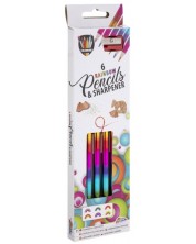 Моливи Grafix Colouring - Rainbow, 6 цвята, с включена острилка
