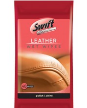 Мокри кърпи за почистване на кожа Swift - Polish & Shine, 40 броя -1