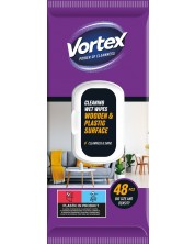 Мокри кърпи за почистване на пластмаса и дърво Vortex - 48 броя -1